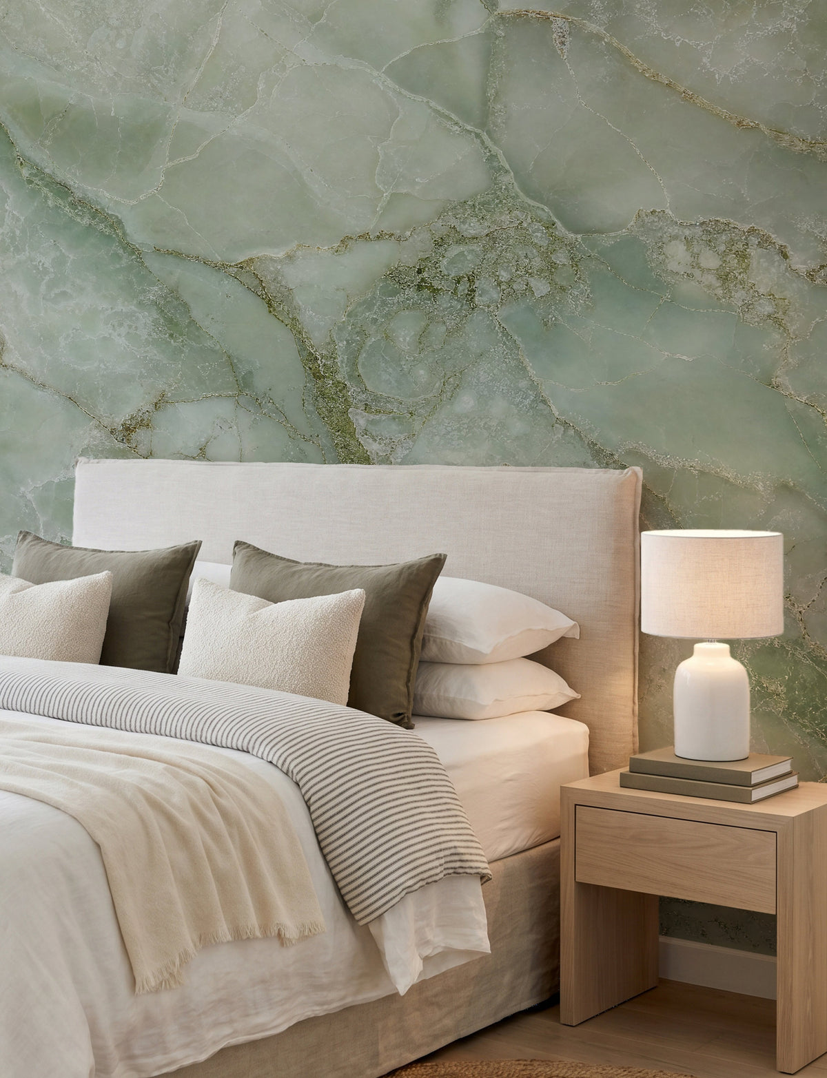 Sage Vein Marble Mural Wallpaper