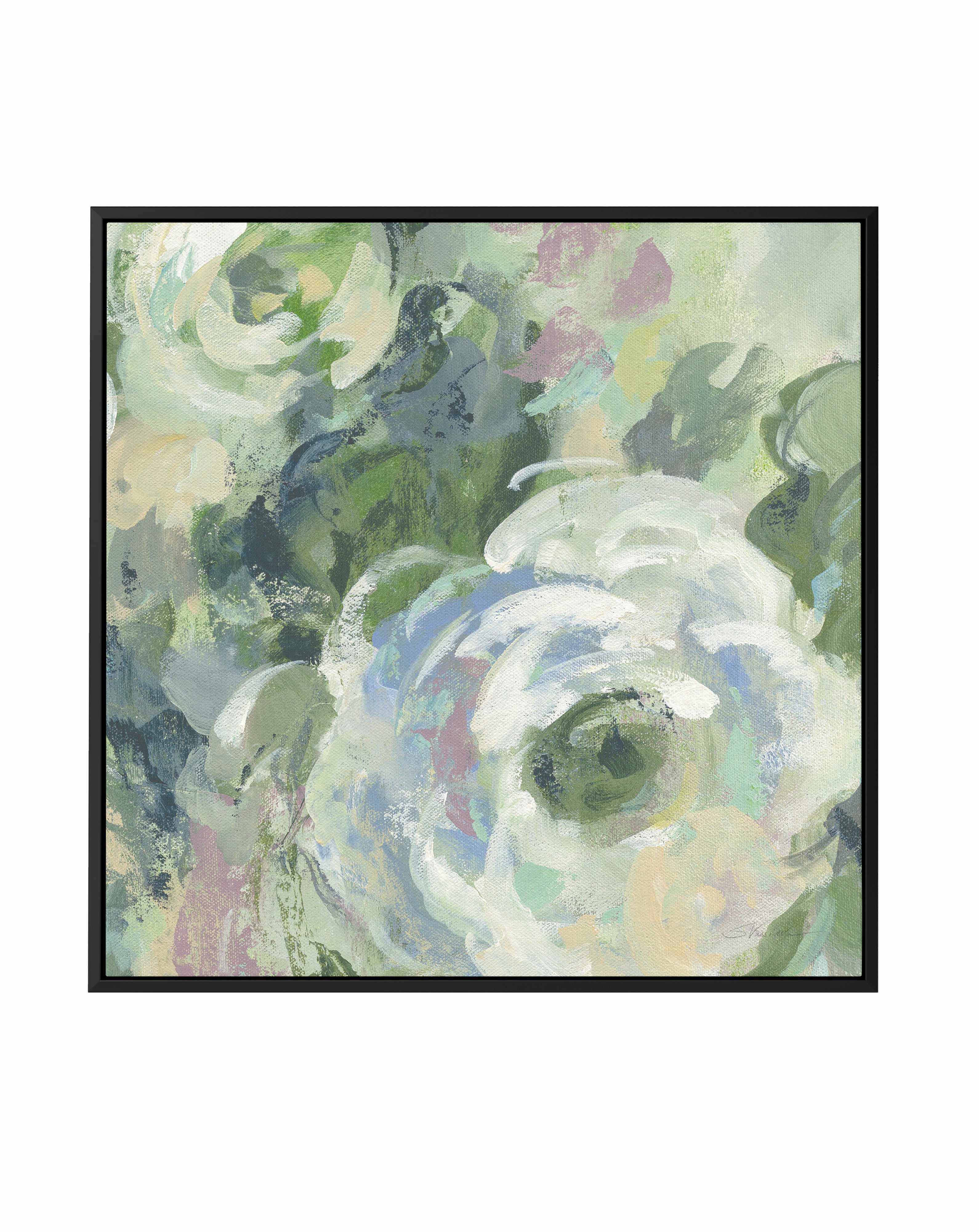 Sage and Lavender Peonies II Light | Framed Canvas Art Print