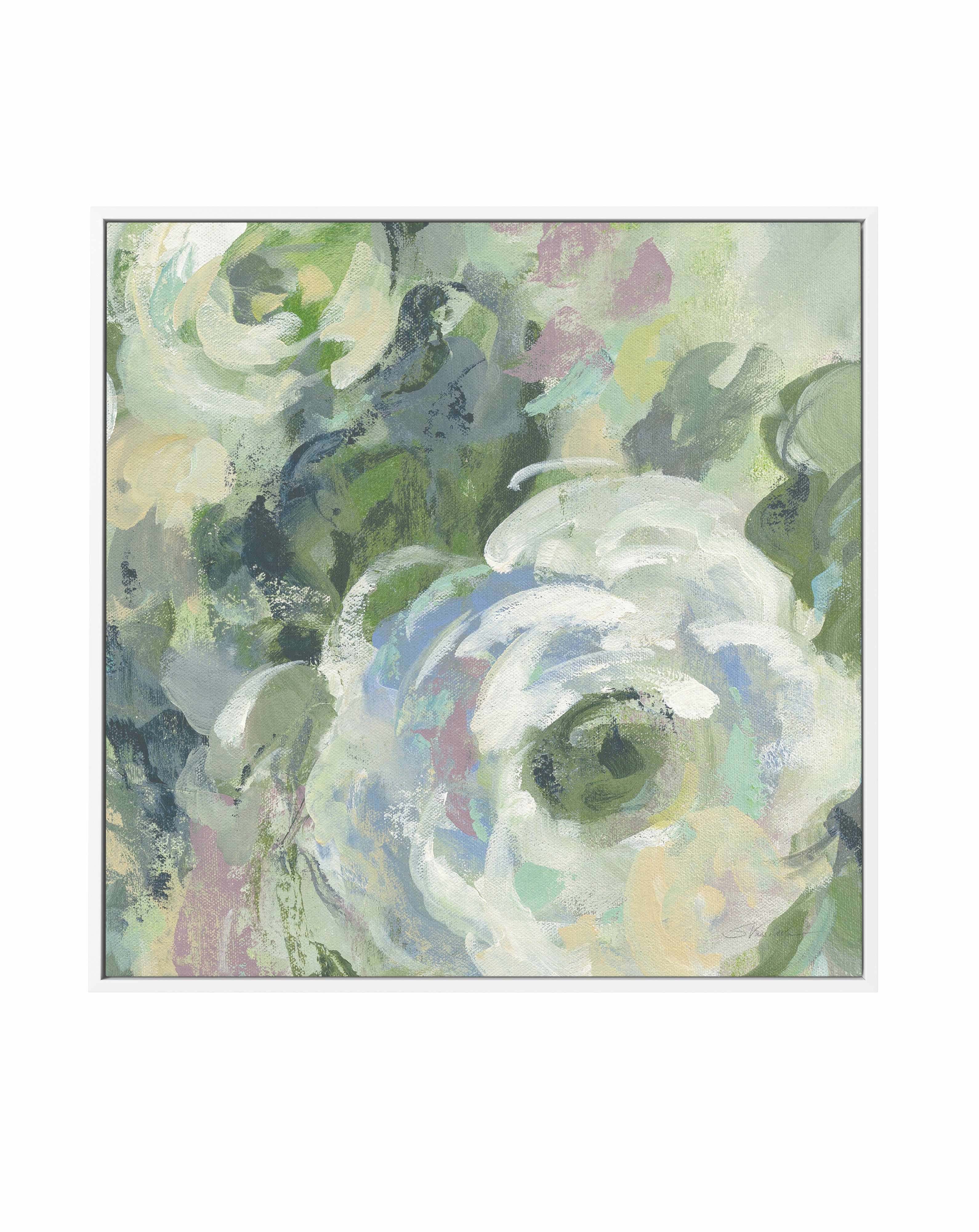 Sage and Lavender Peonies II Light | Framed Canvas Art Print