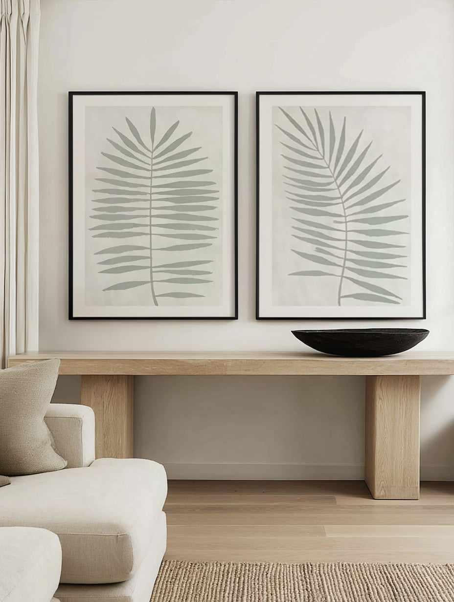 Sage Leaf I & II Art Print Set of 2 | Matching Wall Art from Olive et Oriel where you can shop wallpaper and artworks online
