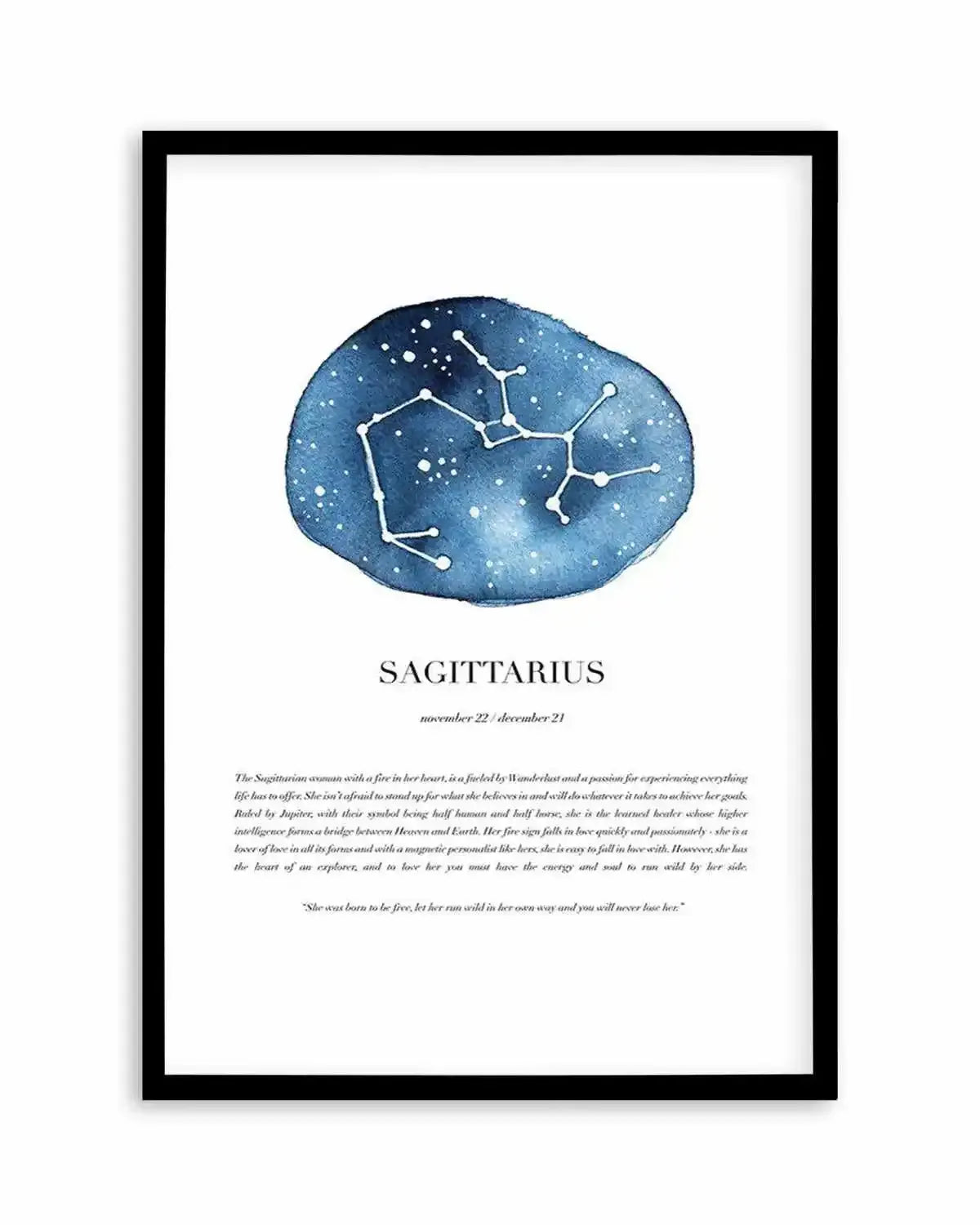 Sagittarius | Watercolour Zodiac Art Print from Olive et Oriel where you can shop wallpaper and artworks online