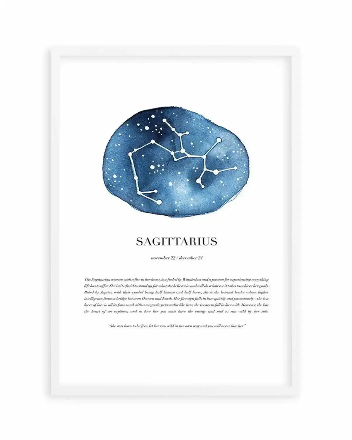 Sagittarius | Watercolour Zodiac Art Print from Olive et Oriel where you can shop wallpaper and artworks online