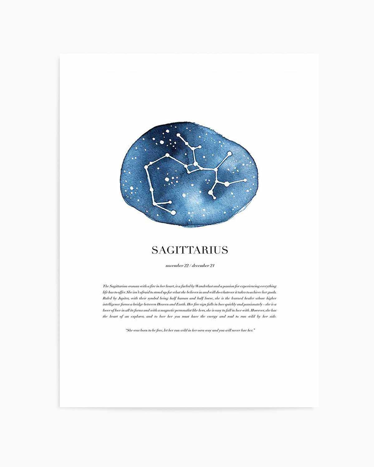 Sagittarius | Watercolour Zodiac Art Print