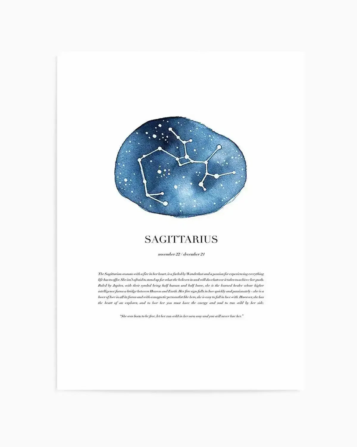 Sagittarius | Watercolour Zodiac Art Print from Olive et Oriel where you can shop wallpaper and artworks online