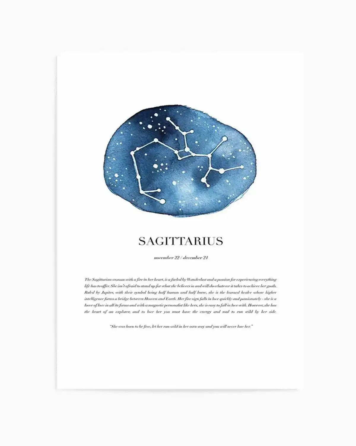Sagittarius | Watercolour Zodiac Art Print from Olive et Oriel where you can shop wallpaper and artworks online