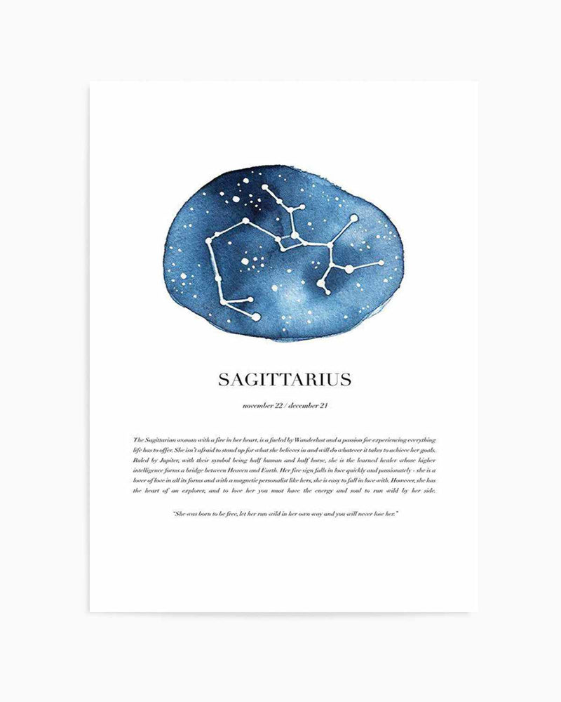 Sagittarius | Watercolour Zodiac Art Print