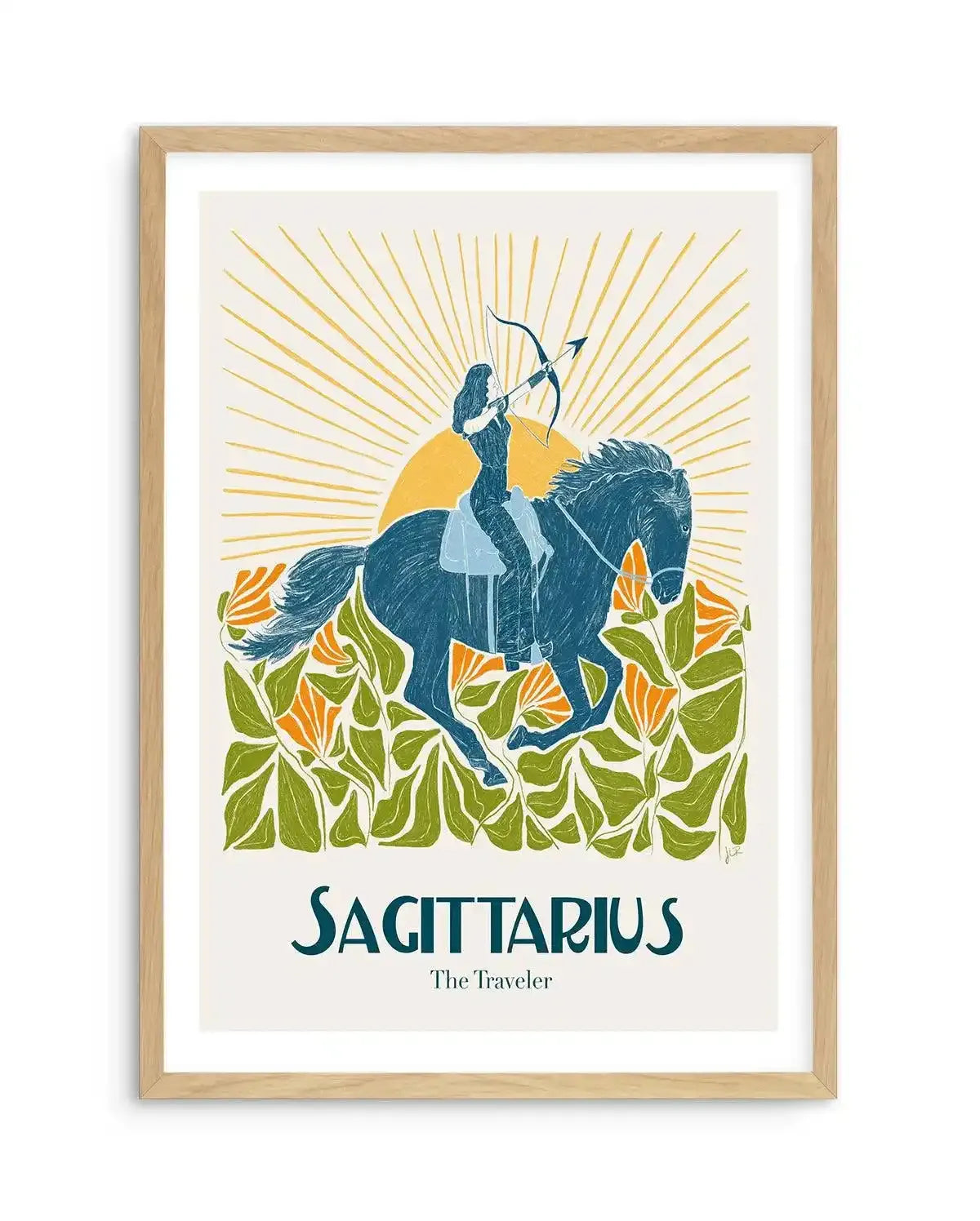 Sagittarius By Jenny Liz Rome Art Print-PRINT-Olive et Oriel-Olive et Oriel-A5 | 5.8" x 8.3" | 14.8 x 21cm-Oak-With White Border-Buy-Australian-Art-Prints-Online-with-Olive-et-Oriel-Your-Artwork-Specialists-Austrailia-Decorate-With-Coastal-Photo-Wall-Art-Prints-From-Our-Beach-House-Artwork-Collection-Fine-Poster-and-Framed-Artwork