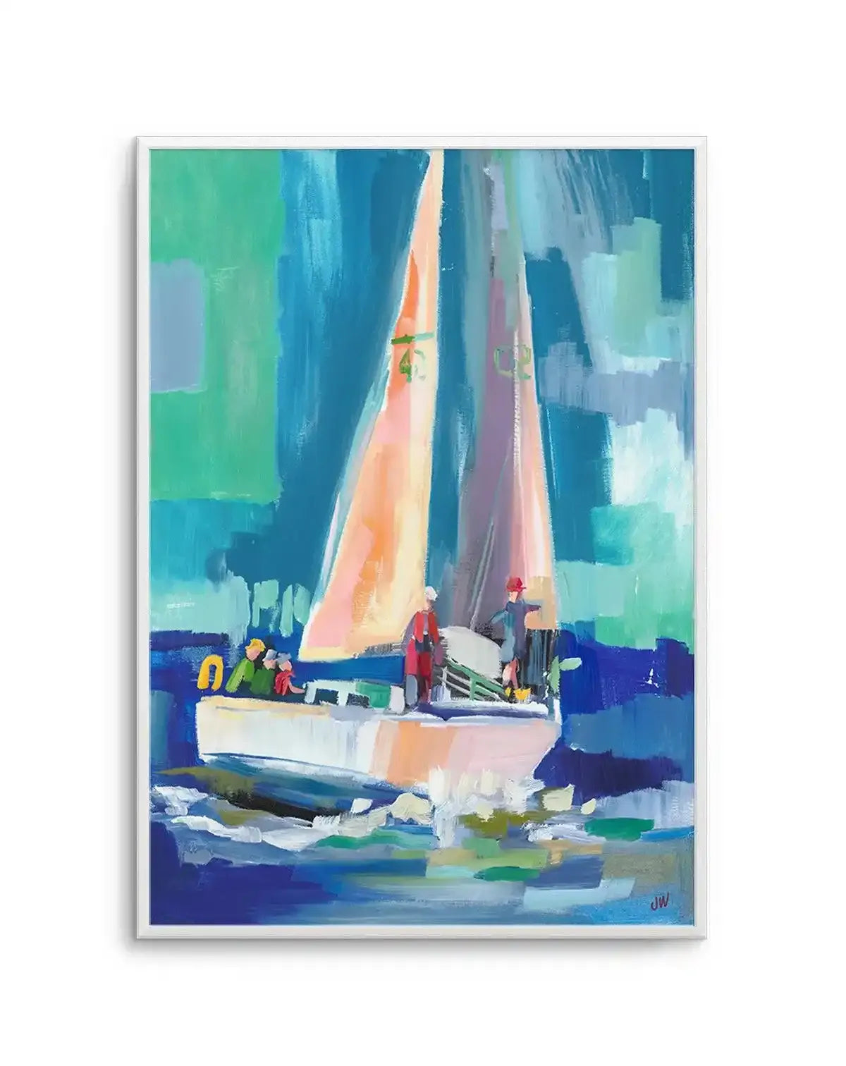 Sailboat by Jenny Westenhofer Art Print-PRINT-Olive et Oriel-Jenny Westenhofer-A4 | 8.3" x 11.7" | 21 x 29.7cm-Unframed Art Print-With White Border-Buy-Australian-Art-Prints-Online-with-Olive-et-Oriel-Your-Artwork-Specialists-Austrailia-Decorate-With-Coastal-Photo-Wall-Art-Prints-From-Our-Beach-House-Artwork-Collection-Fine-Poster-and-Framed-Artwork