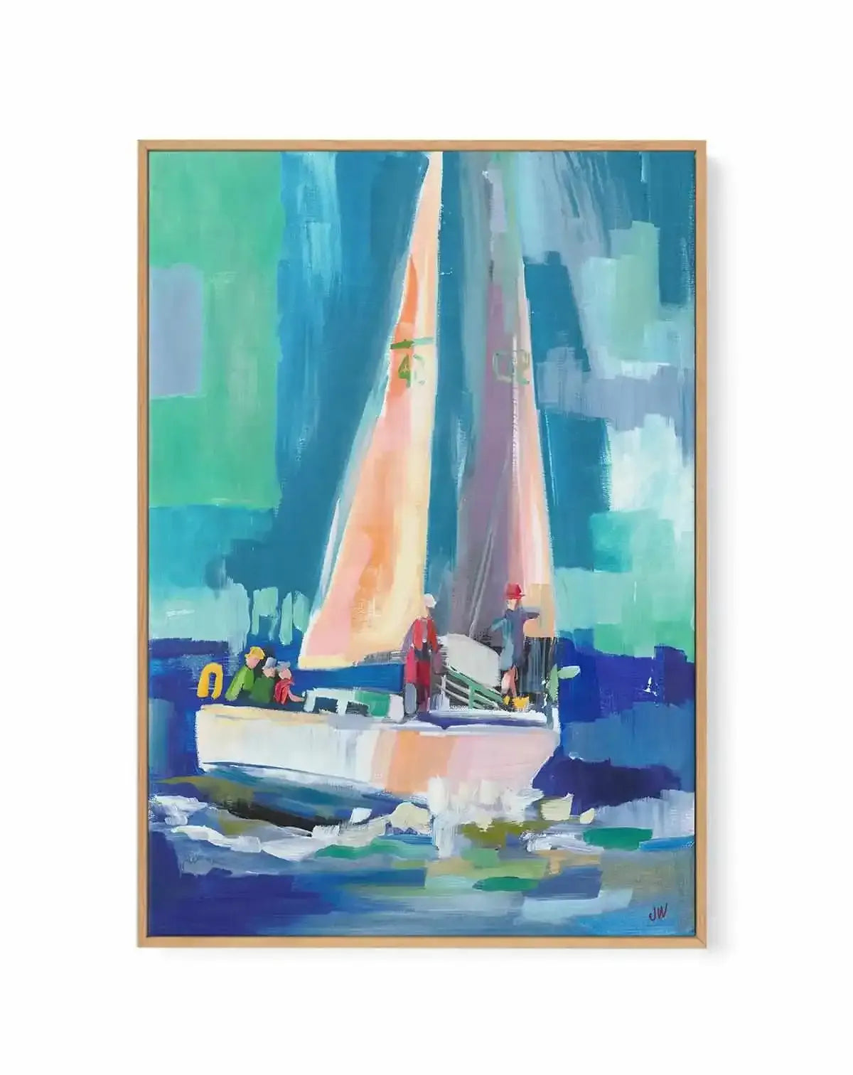 Sailboat by Jenny Westenhofer | Framed Canvas Art Print from Olive et Oriel where you can shop wallpaper and artworks online