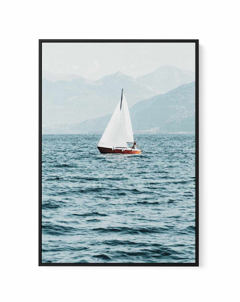 Sailing in Lake Como, Italy | Framed Canvas Art Print