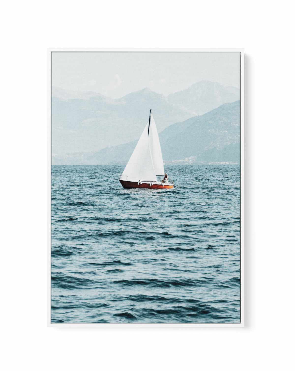 Sailing in Lake Como, Italy | Framed Canvas Art Print