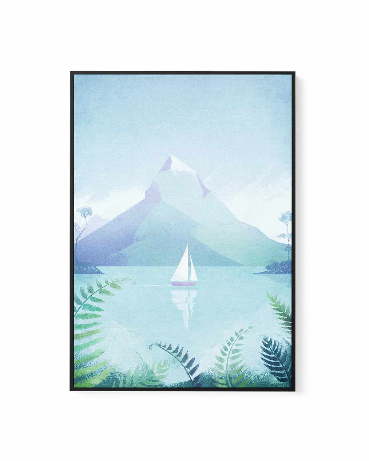 Sailing, Mountain Lake by Henry Rivers | Framed Canvas Art Print