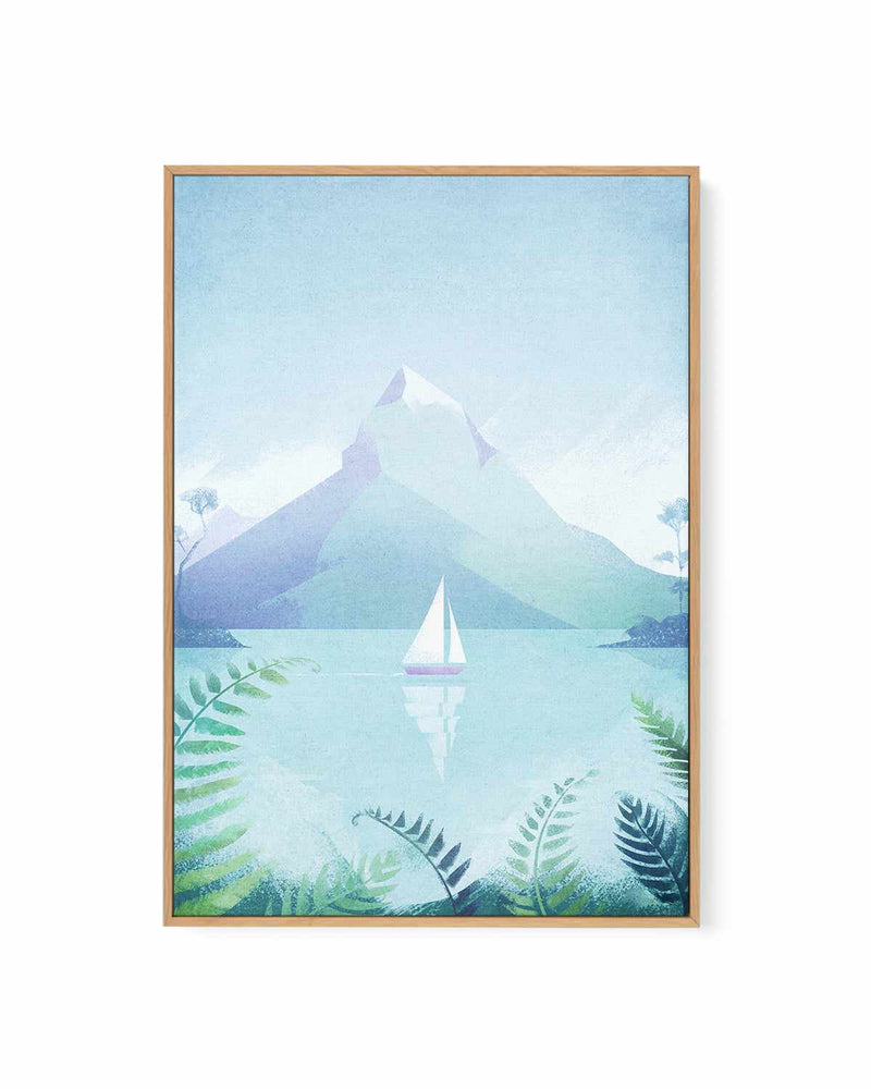 Sailing, Mountain Lake by Henry Rivers | Framed Canvas Art Print