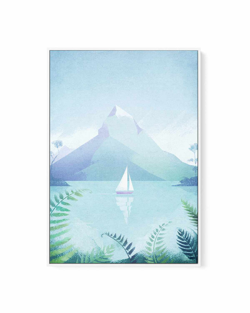 Sailing, Mountain Lake by Henry Rivers | Framed Canvas Art Print