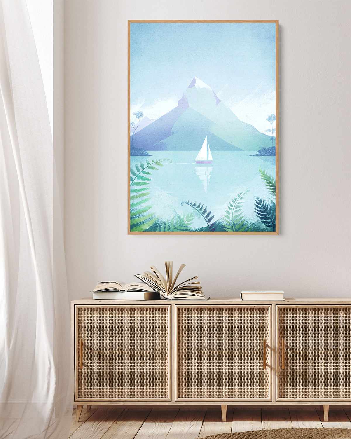 Sailing, Mountain Lake by Henry Rivers | Framed Canvas Art Print