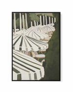 Saint Tropez Umbrellas II | Framed Canvas Art Print