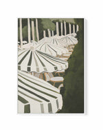 Saint Tropez Umbrellas II | Framed Canvas Art Print