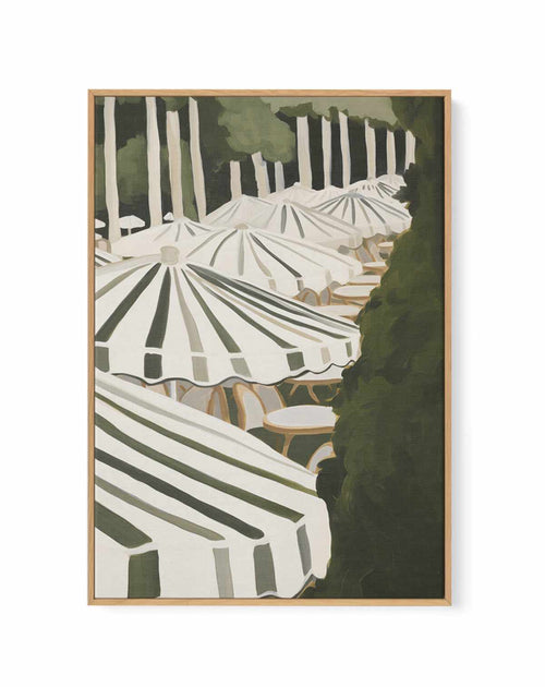 Saint Tropez Umbrellas II | Framed Canvas Art Print