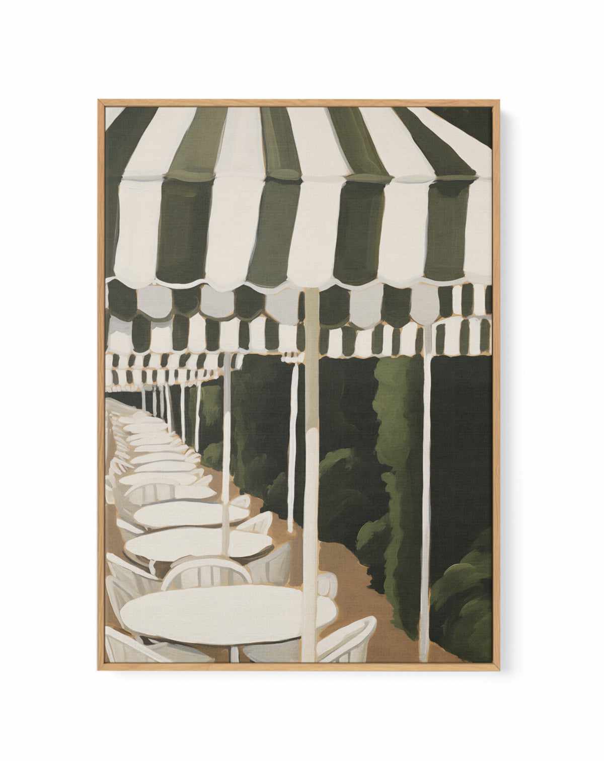 Saint Tropez Umbrellas III | Framed Canvas Art Print