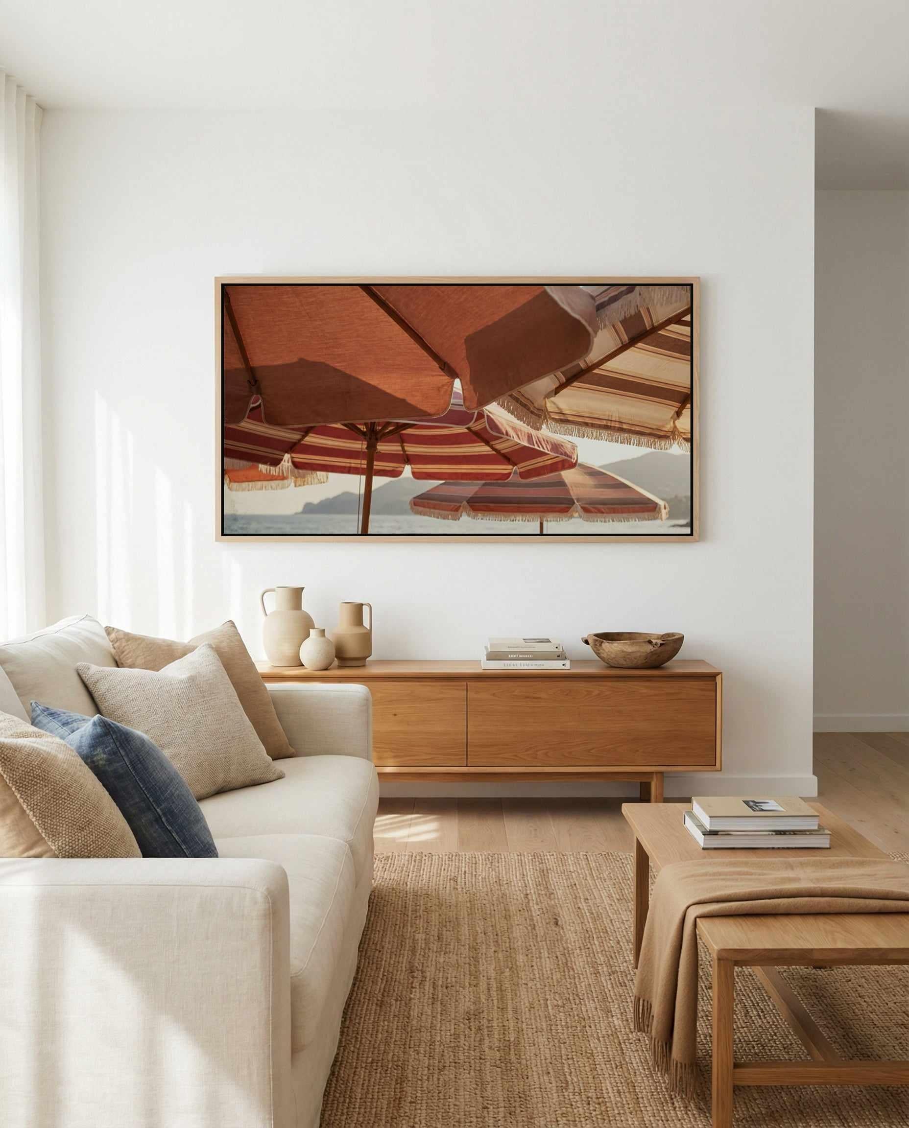 Salt & Stripe | Panoramic Canvas Art Print from Olive et Oriel where you can shop wallpaper and artworks online