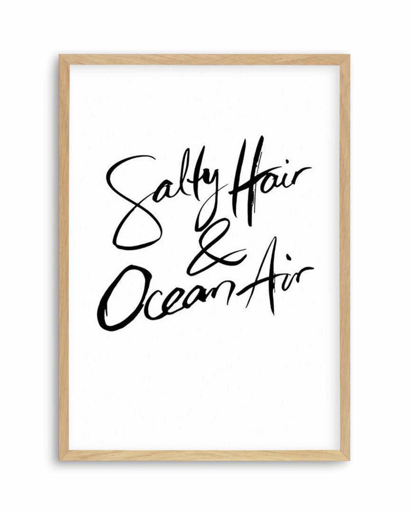 Salty Hair & Ocean Air | Hand scripted Art Print