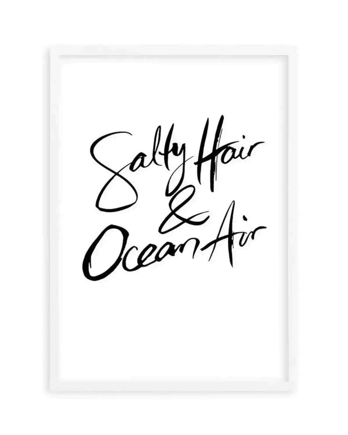 Salty Hair & Ocean Air | Hand scripted Art Print from Olive et Oriel where you can shop wallpaper and artworks online