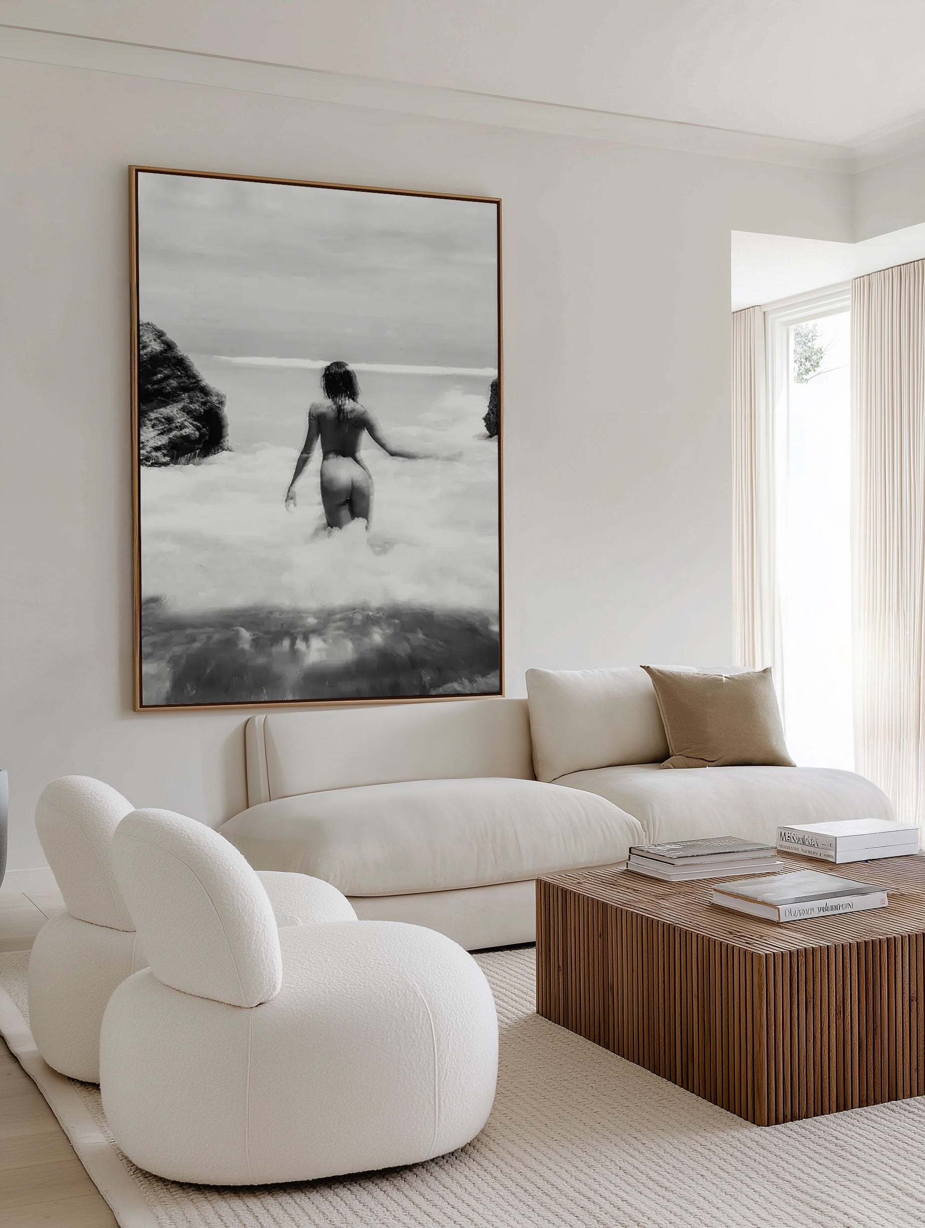 Salty Swims by Mario Stefanelli | Framed Canvas Wall Art