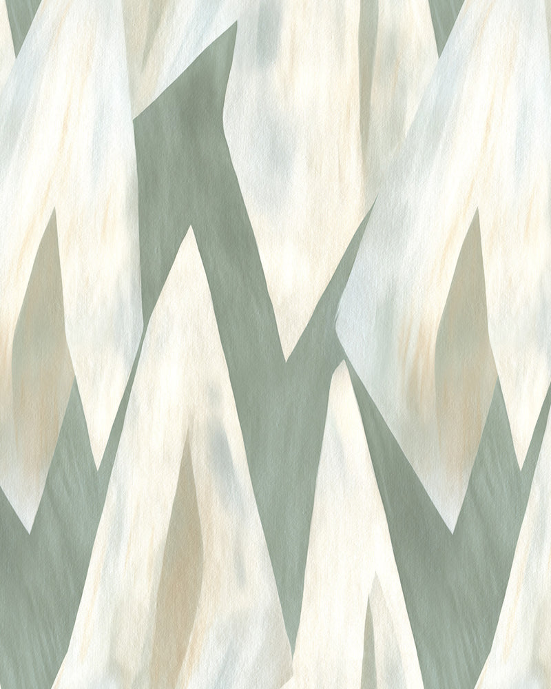 Salzburg Abstract in Sage Green Commercial Vinyl Wallpaper from Olive et Oriel where you can shop wallpaper and artworks online