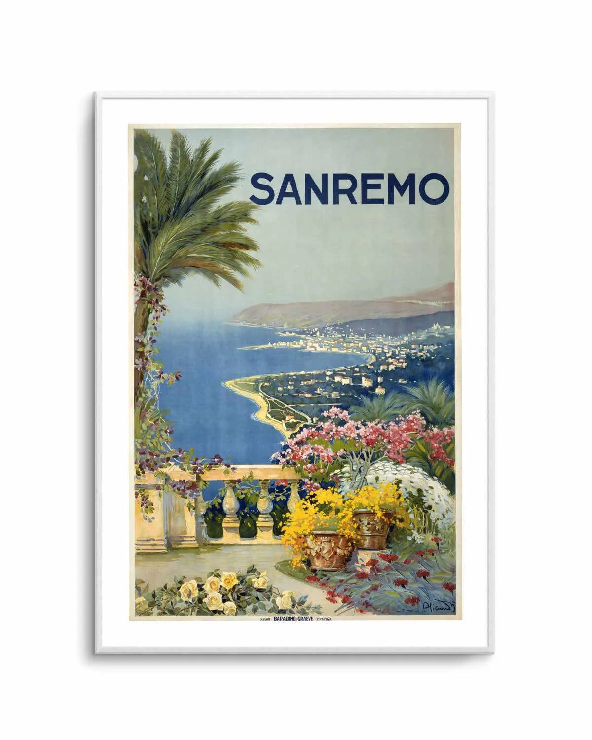 San Remo Vintage Poster Art Print from Olive et Oriel where you can shop wallpaper and artworks online