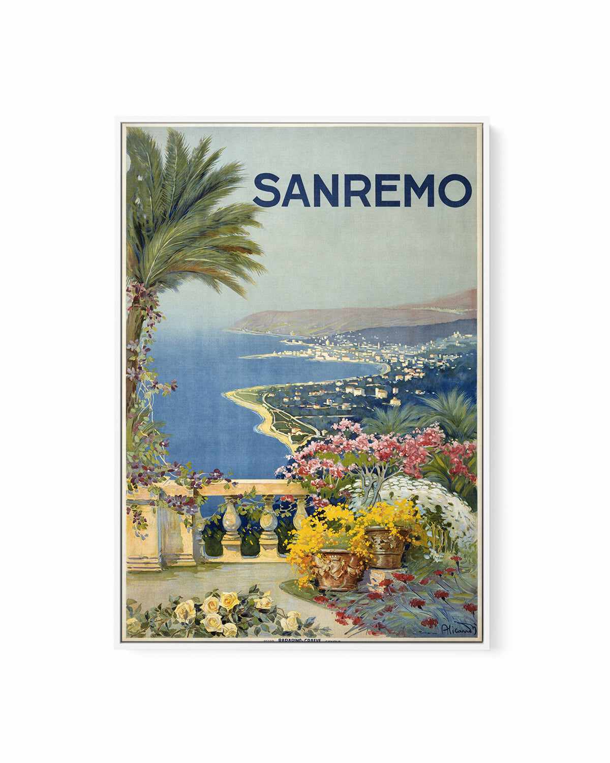 San Remo Vintage Poster | Framed Canvas Art Print