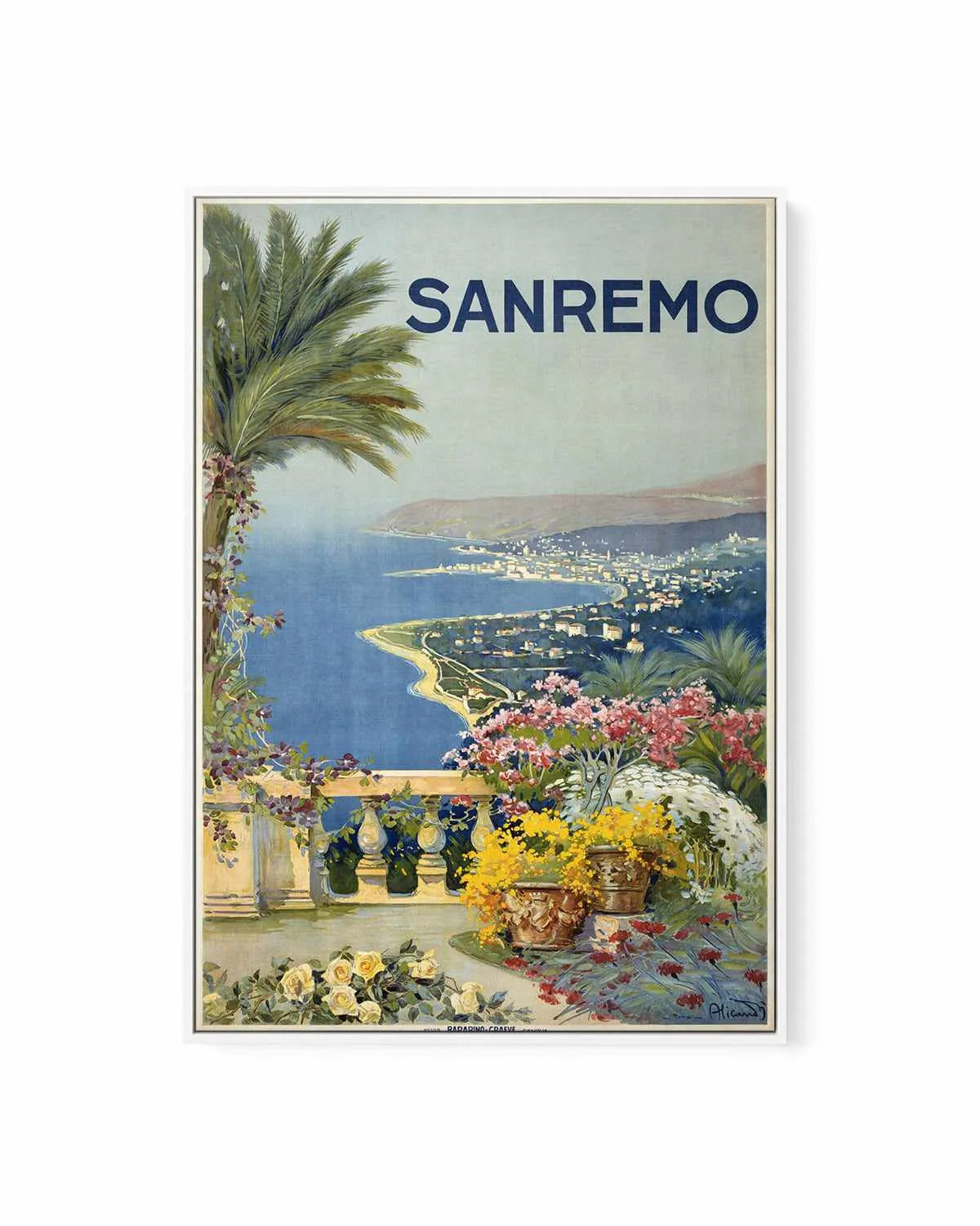 San Remo Vintage Poster | Framed Canvas Art Print from Olive et Oriel where you can shop wallpaper and artworks online