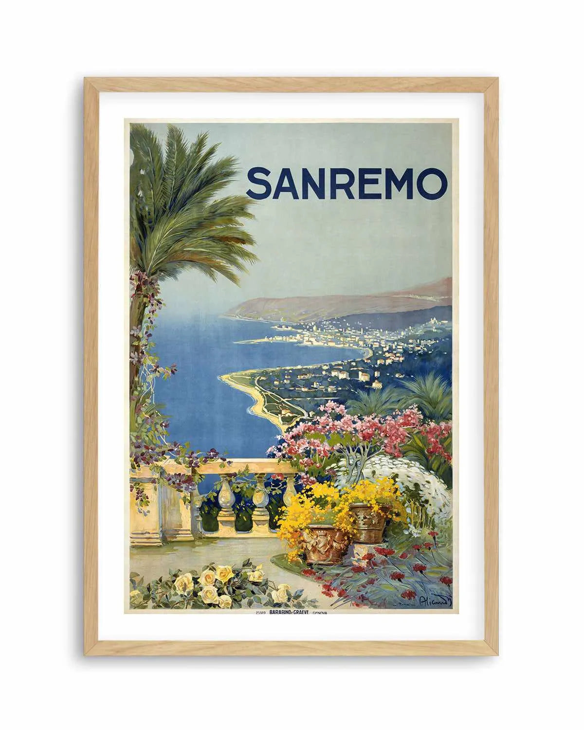 San Remo Vintage Poster Art Print from Olive et Oriel where you can shop wallpaper and artworks online