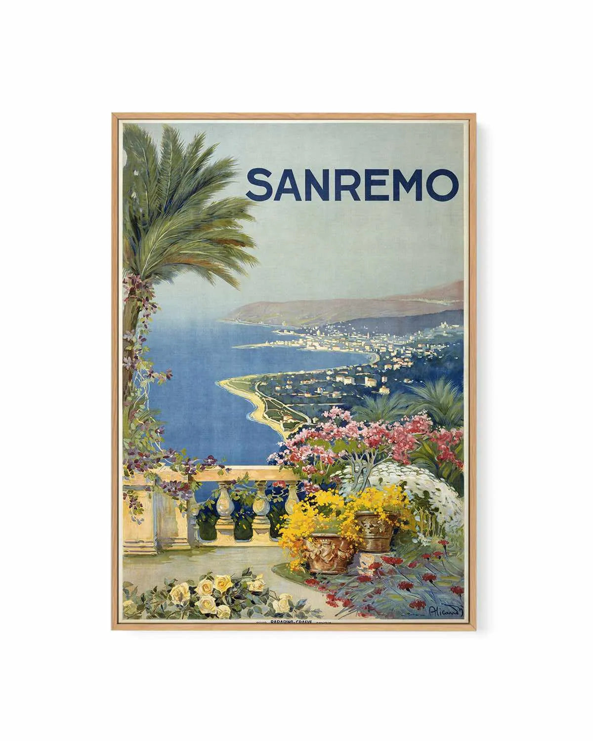 San Remo Vintage Poster | Framed Canvas Art Print from Olive et Oriel where you can shop wallpaper and artworks online