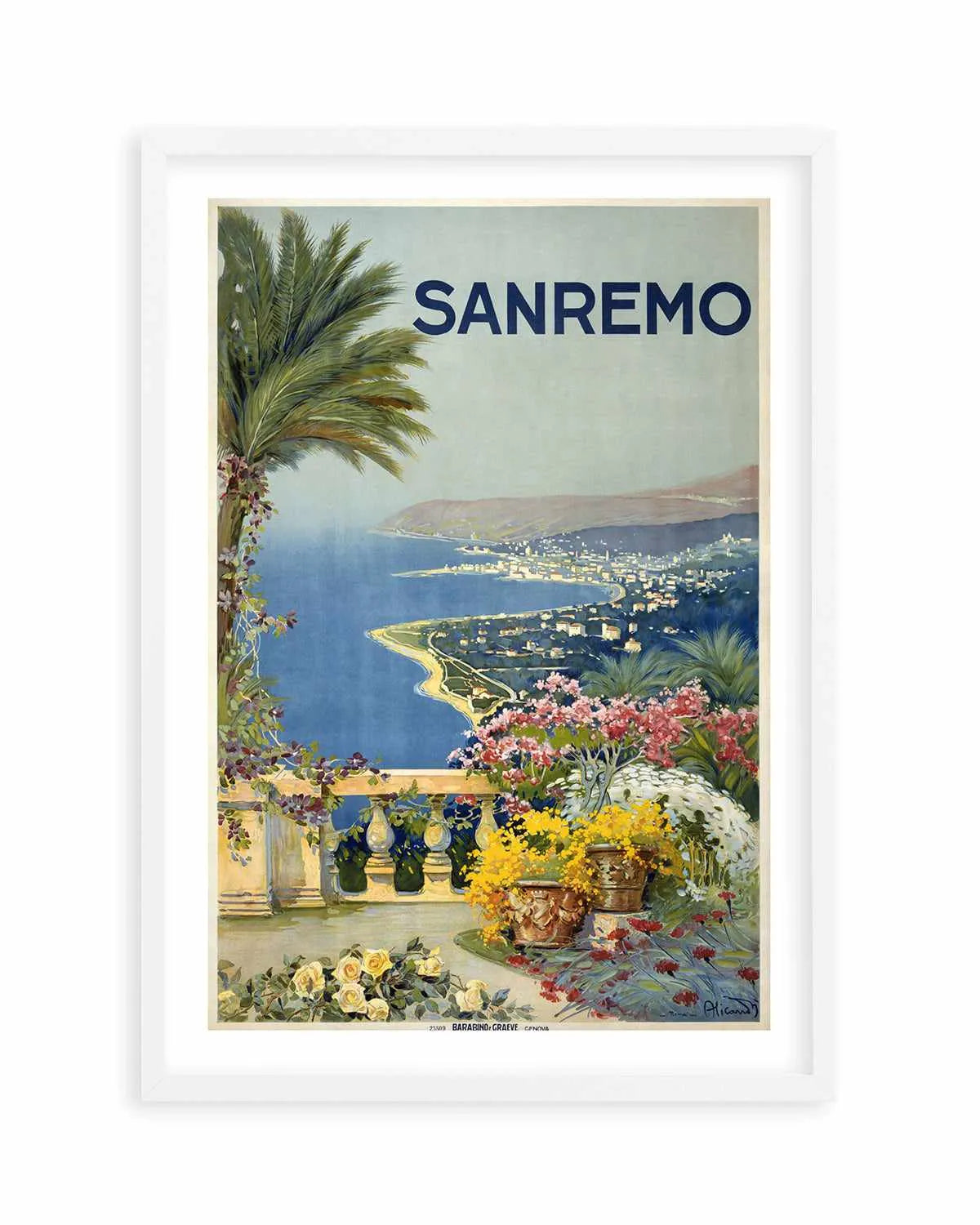 San Remo Vintage Poster Art Print from Olive et Oriel where you can shop wallpaper and artworks online