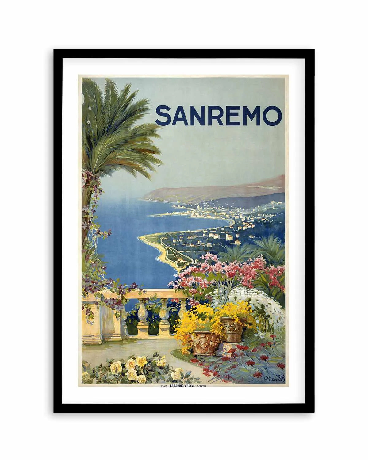 San Remo Vintage Poster Art Print from Olive et Oriel where you can shop wallpaper and artworks online