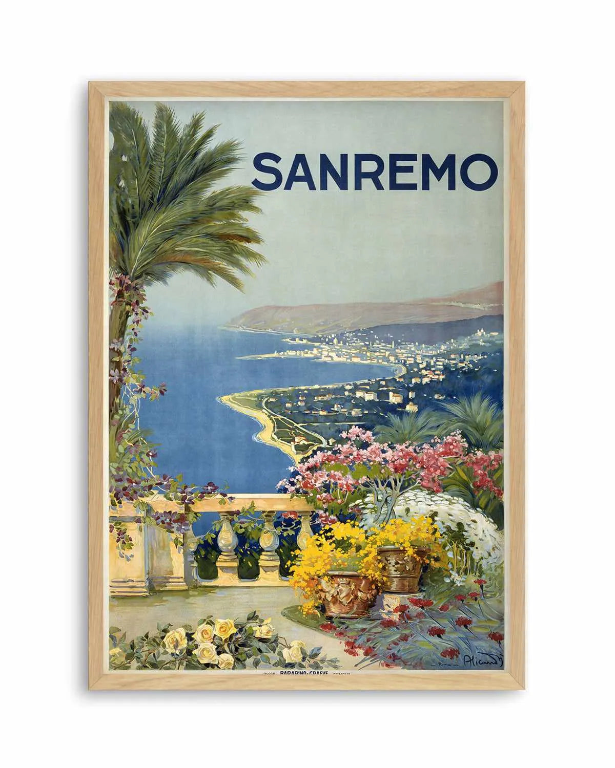San Remo Vintage Poster Art Print from Olive et Oriel where you can shop wallpaper and artworks online