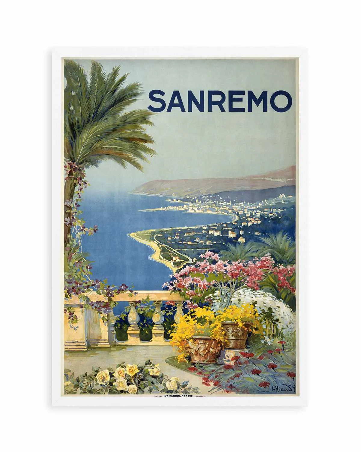 San Remo Vintage Poster Art Print from Olive et Oriel where you can shop wallpaper and artworks online