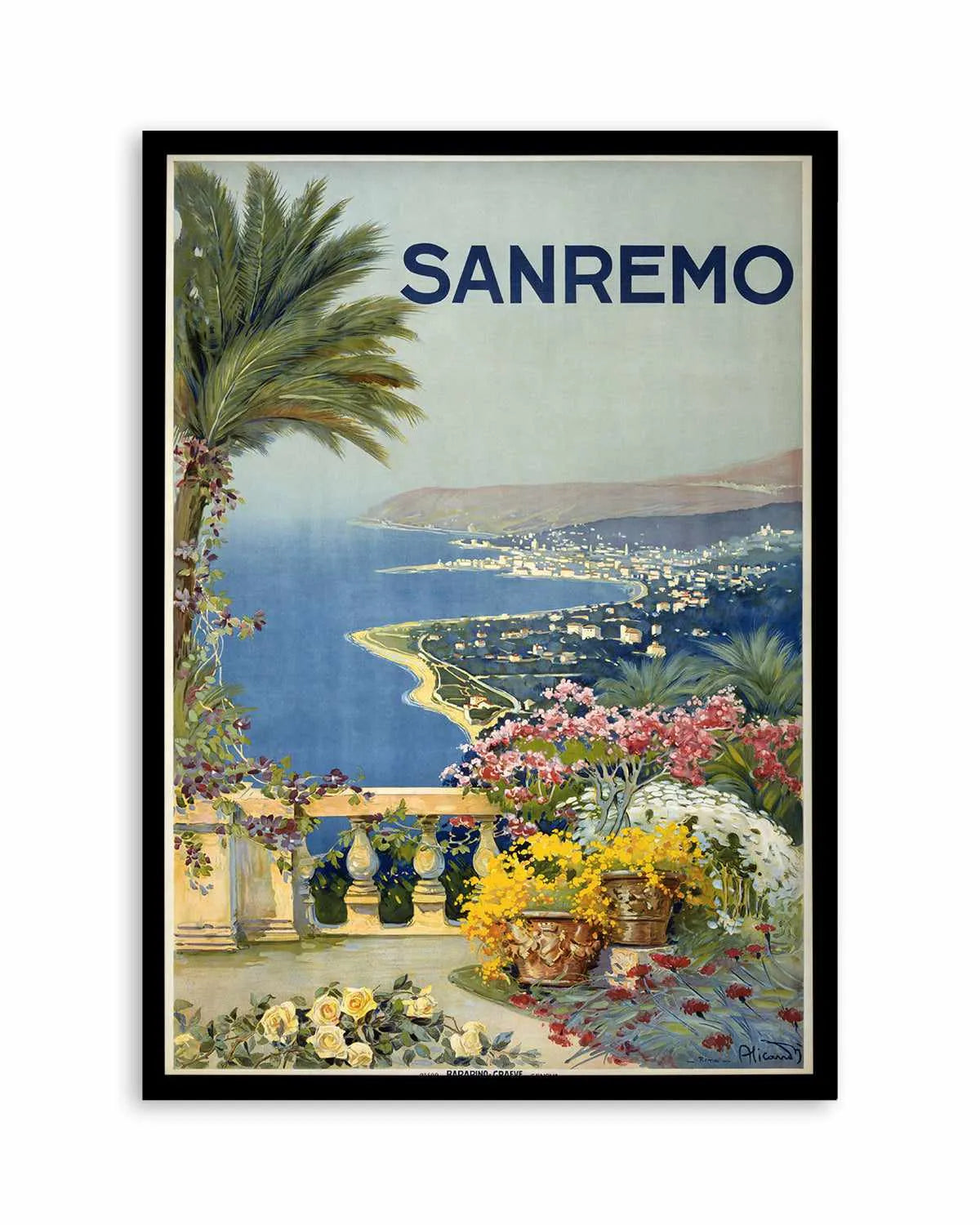 San Remo Vintage Poster Art Print from Olive et Oriel where you can shop wallpaper and artworks online