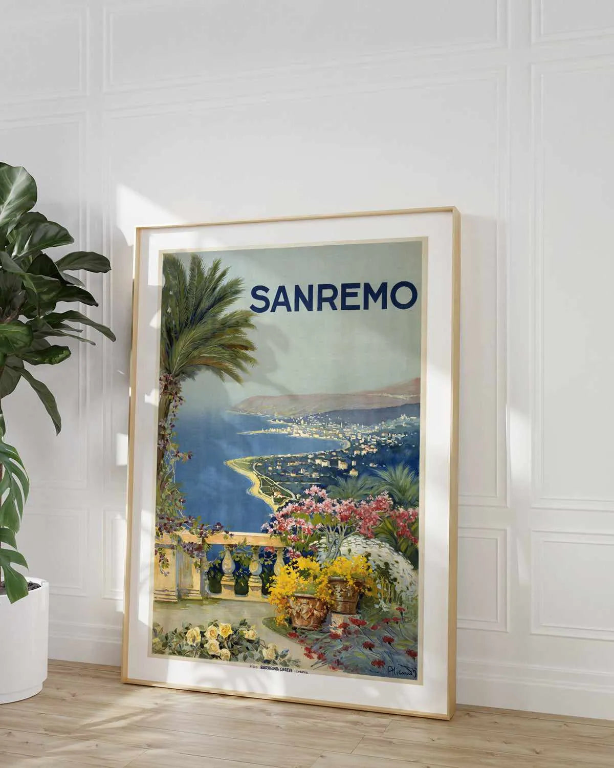 San Remo Vintage Poster Art Print from Olive et Oriel where you can shop wallpaper and artworks online
