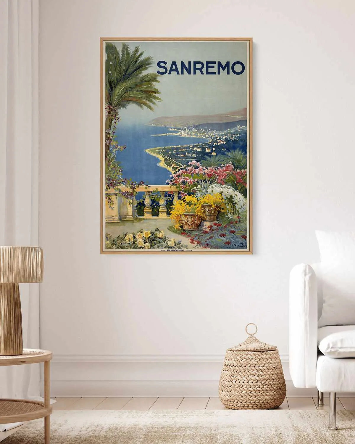San Remo Vintage Poster | Framed Canvas Art Print from Olive et Oriel where you can shop wallpaper and artworks online