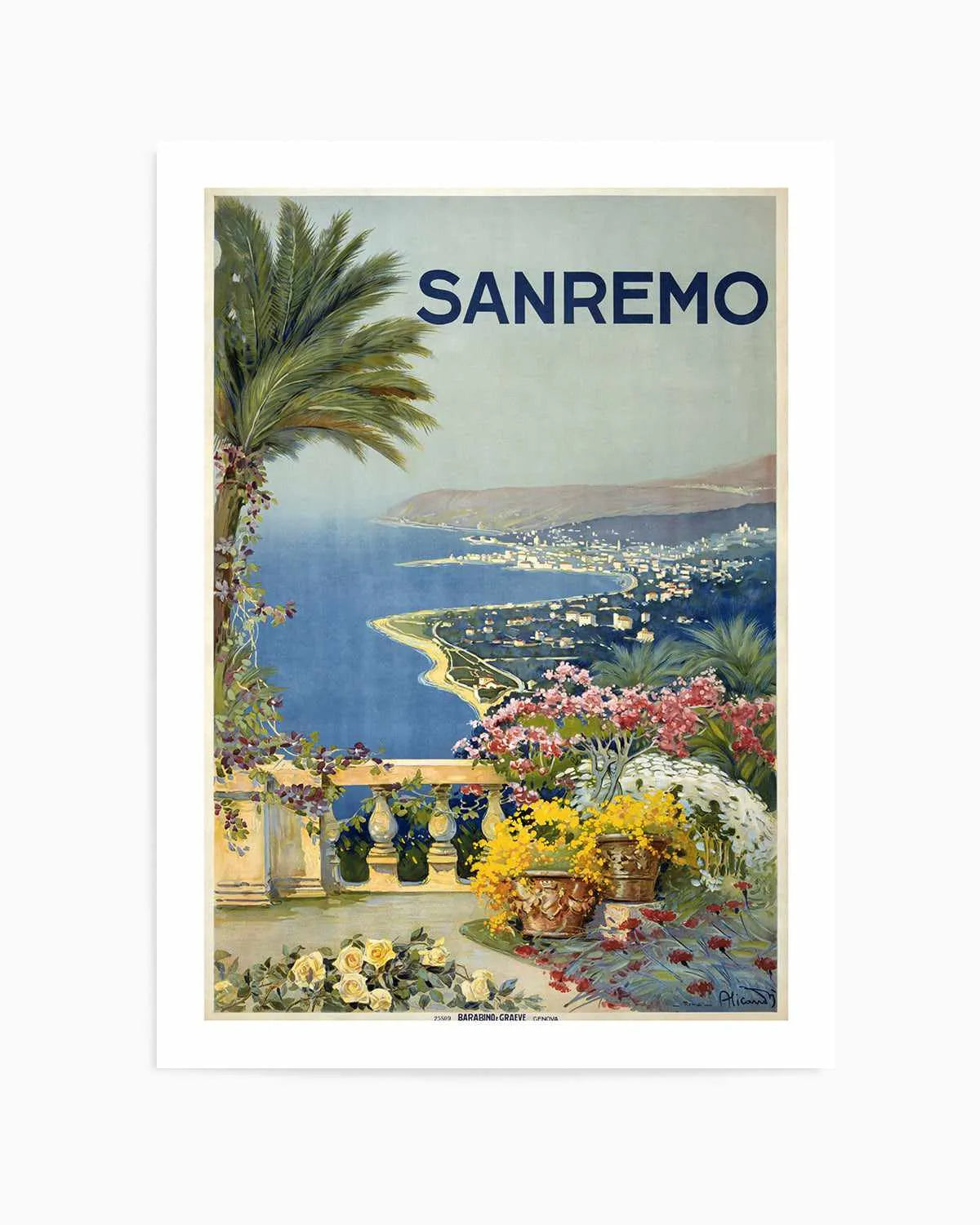 San Remo Vintage Poster Art Print from Olive et Oriel where you can shop wallpaper and artworks online