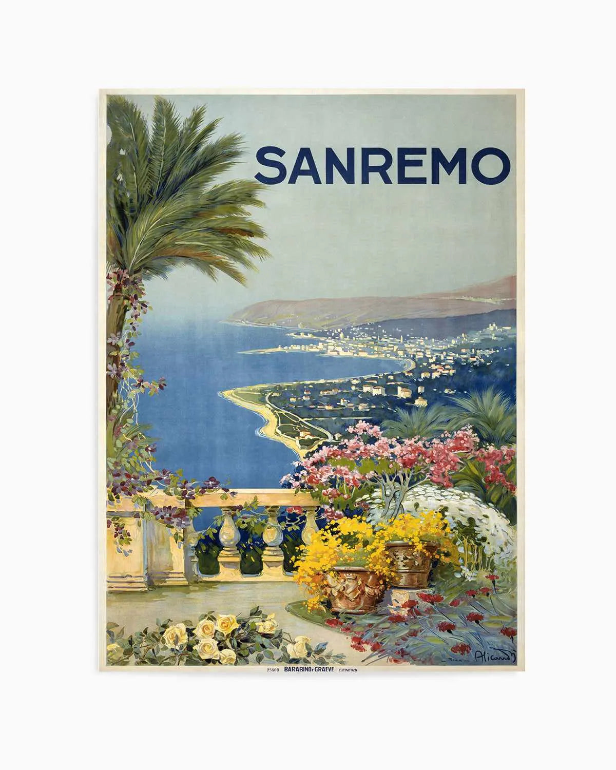 San Remo Vintage Poster Art Print from Olive et Oriel where you can shop wallpaper and artworks online