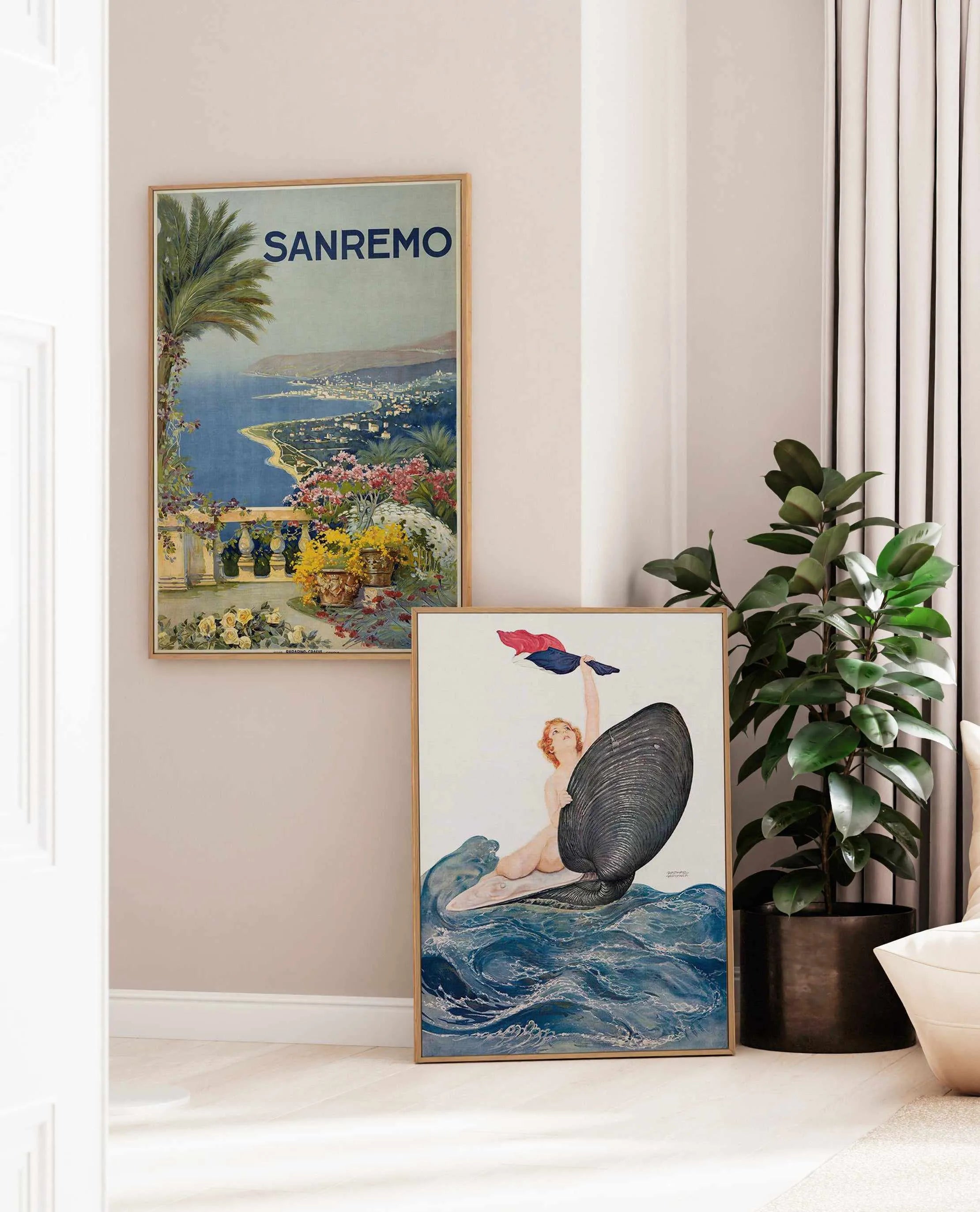 San Remo Vintage Poster | Framed Canvas Art Print from Olive et Oriel where you can shop wallpaper and artworks online
