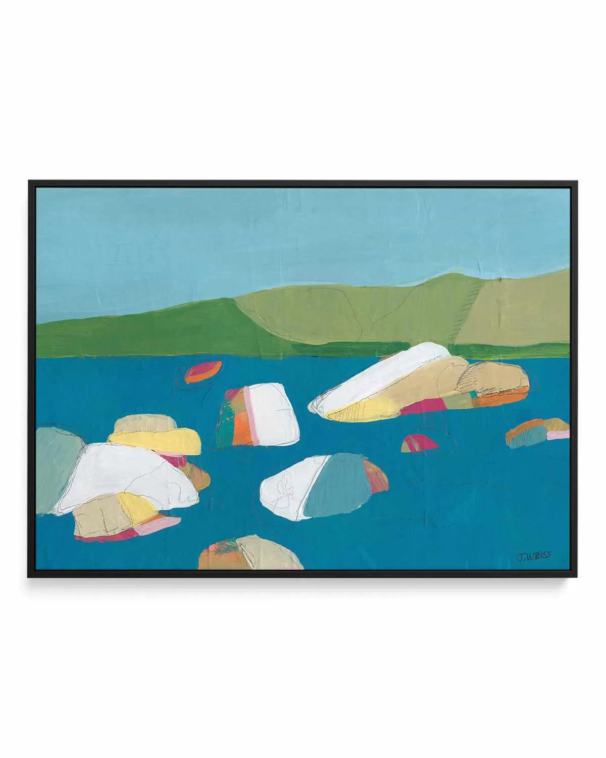 Sand Harbor II by Jan Weiss | Framed Canvas Art Print from Olive et Oriel where you can shop wallpaper and artworks online