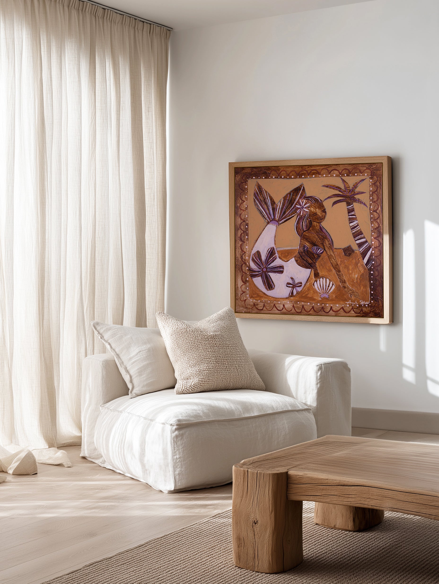 Sand and Sea by Amanda Skye | Framed Canvas Art Print from Olive et Oriel where you can shop wallpaper and artworks online