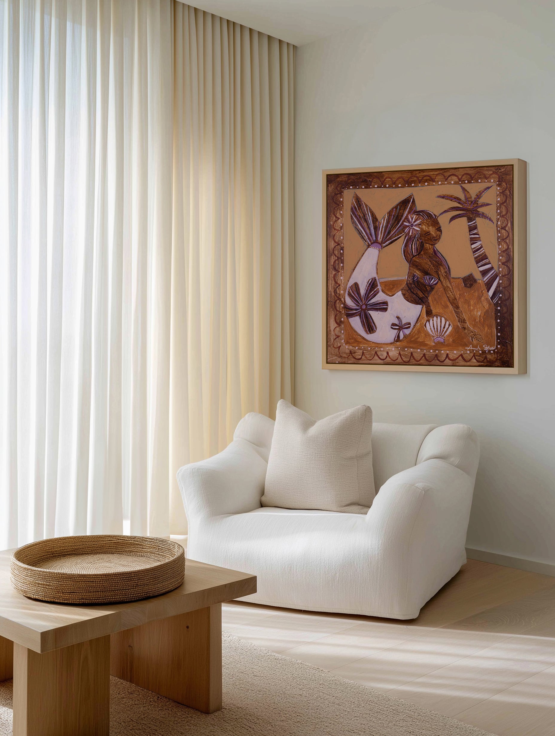 Sand and Sea by Amanda Skye | Framed Canvas Art Print from Olive et Oriel where you can shop wallpaper and artworks online