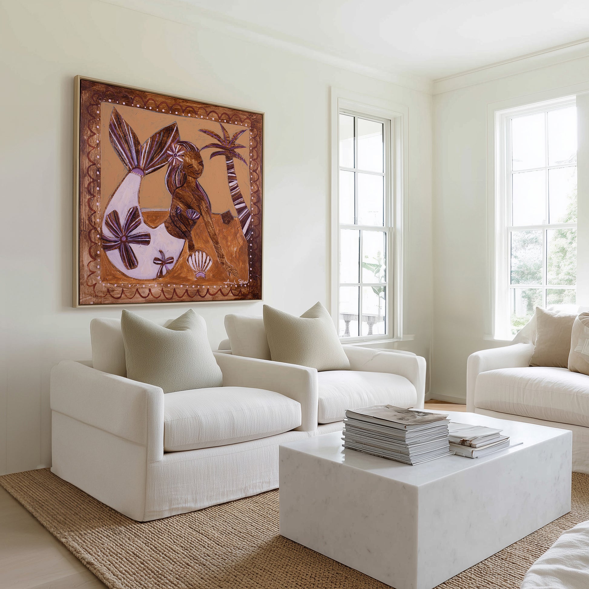 Sand and Sea by Amanda Skye | Framed Canvas Art Print from Olive et Oriel where you can shop wallpaper and artworks online