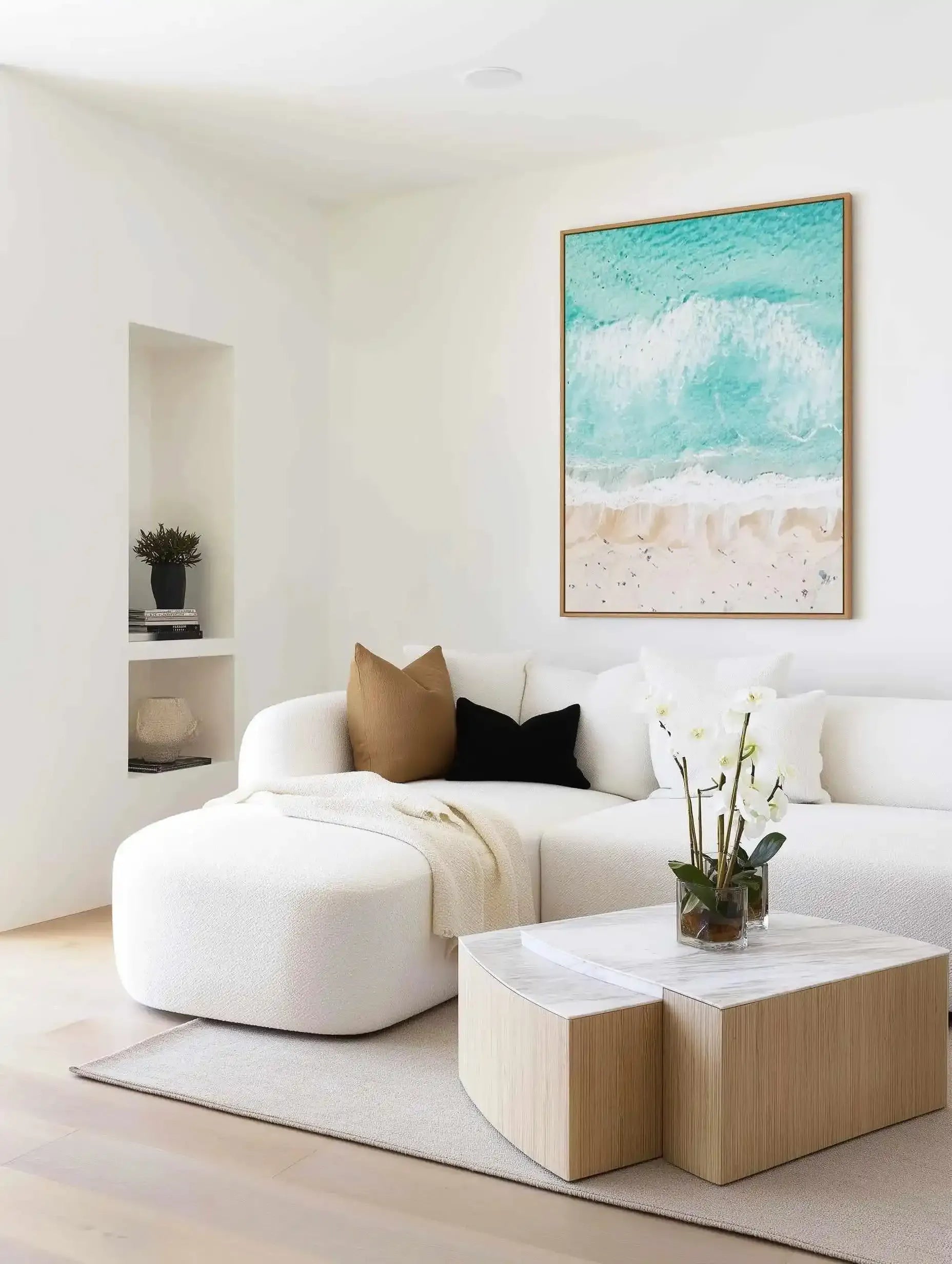 Sand to Sea Bondi | Aerial Photo Framed Canvas Art Print from Olive et Oriel where you can shop wallpaper and artworks online