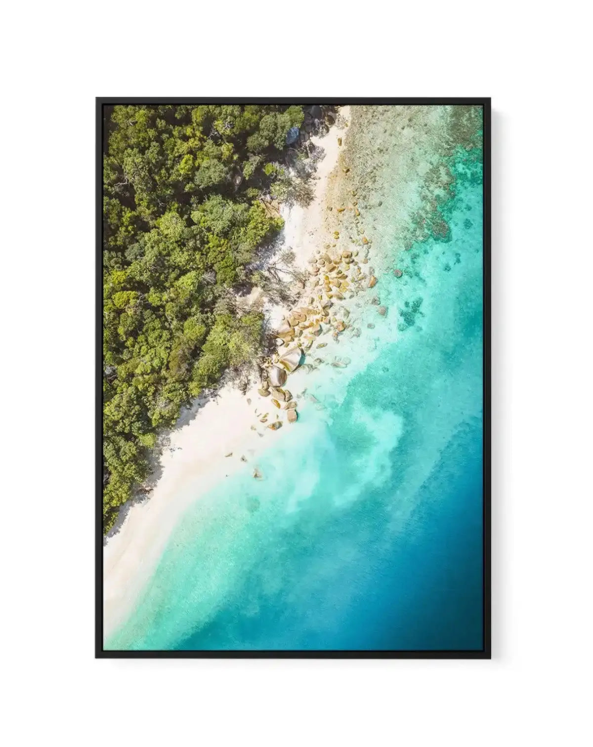 Sand to Sea, Fitzroy Island | Framed Canvas-CANVAS-You can shop wall art online with Olive et Oriel for everything from abstract art to fun kids wall art. Our beautiful modern art prints and canvas art are available from large canvas prints to wall art paintings and our proudly Australian artwork collection offers only the highest quality framed large wall art and canvas art Australia - You can buy fashion photography prints or Hampton print posters and paintings on canvas from Olive et Oriel an