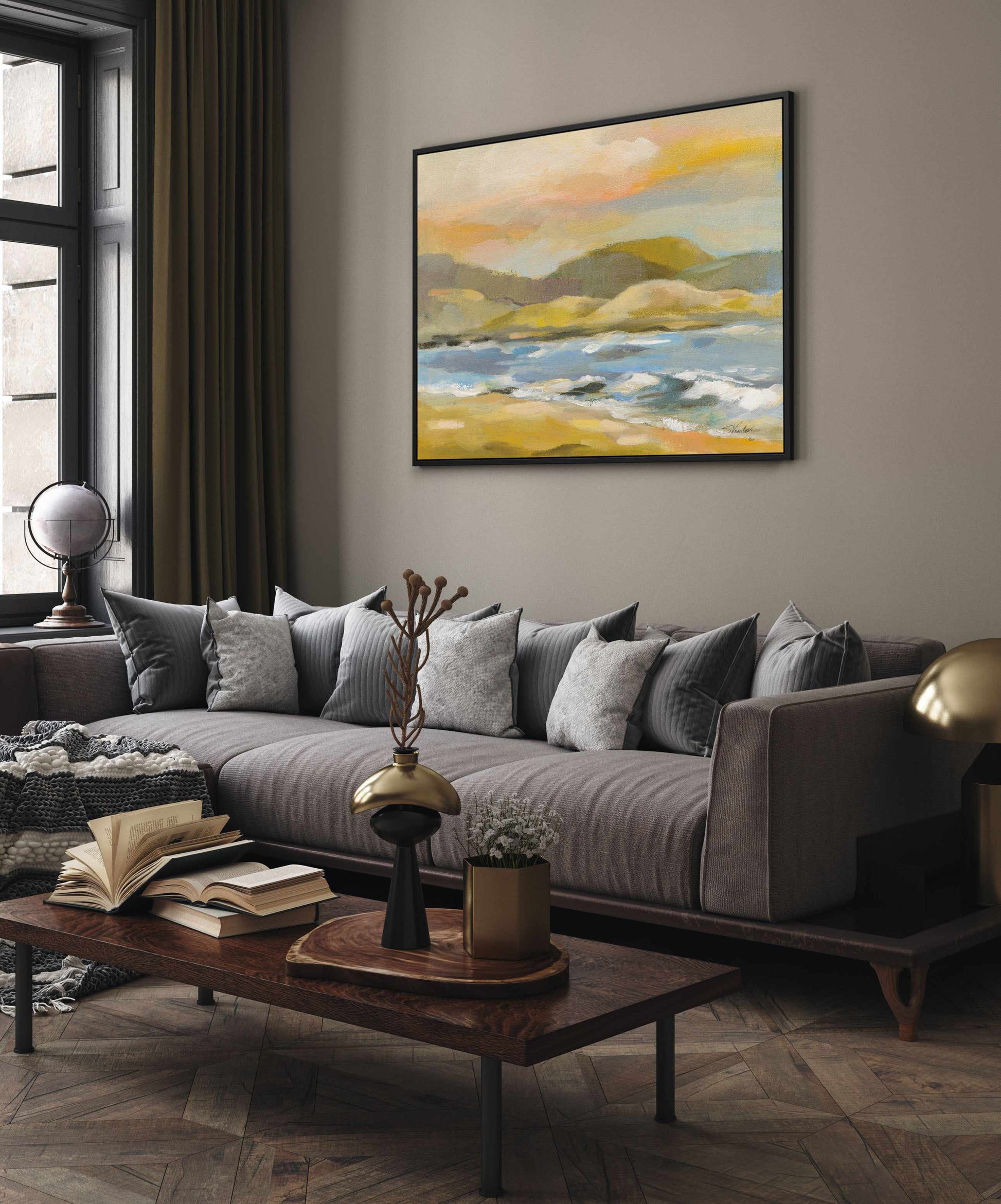 Sandy Beach | Framed Canvas Art Print from Olive et Oriel where you can shop wallpaper and artworks online